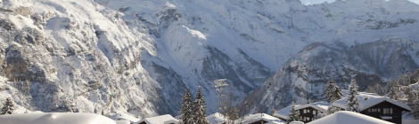 Murren, Switzerland, snow, mountains