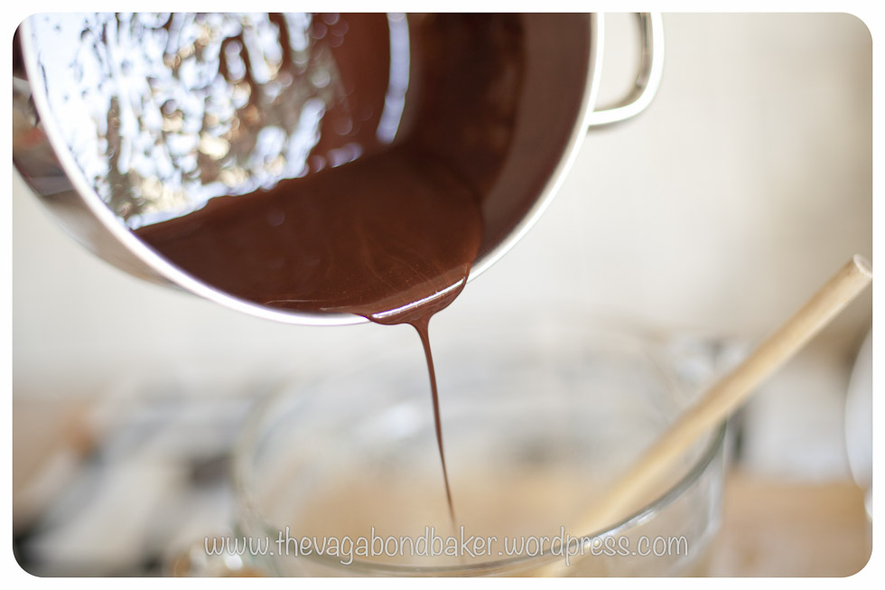 melted butter and chocolate Rolo Brownie Cupcakes