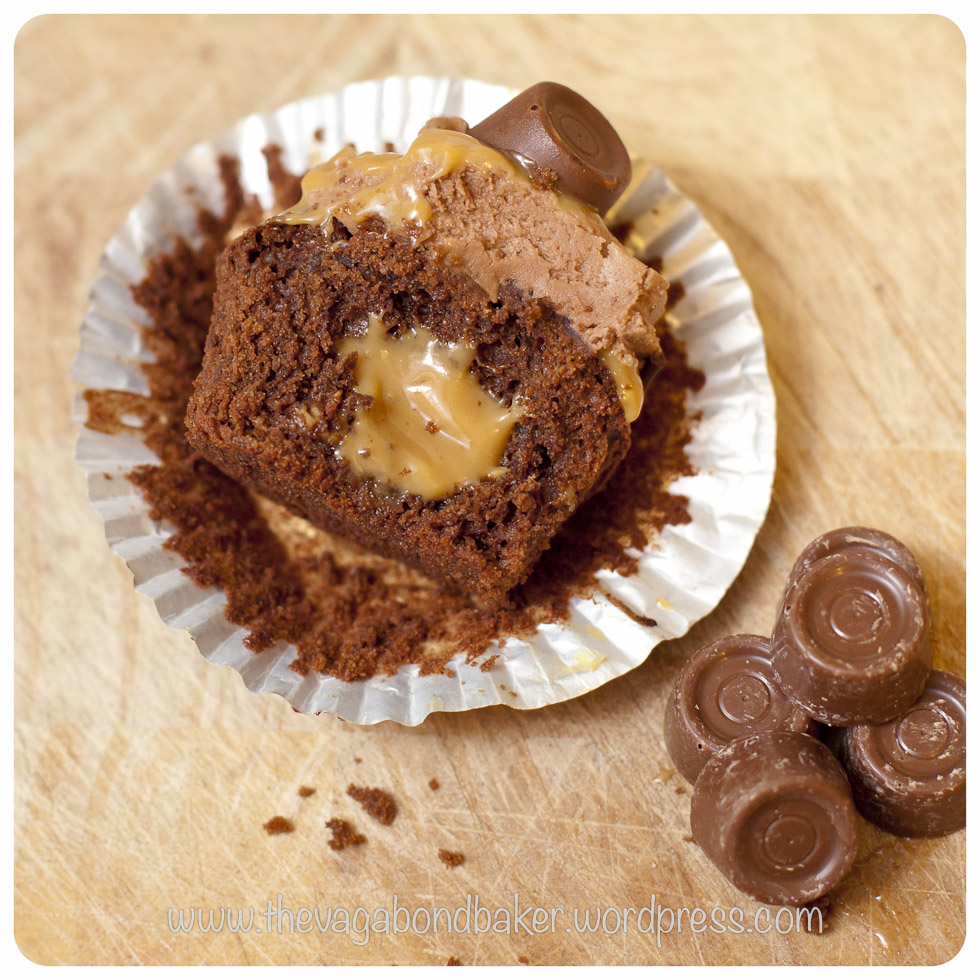Caramel filled Rolo Brownie Cupcakes Rolo Brownie Cupcakes