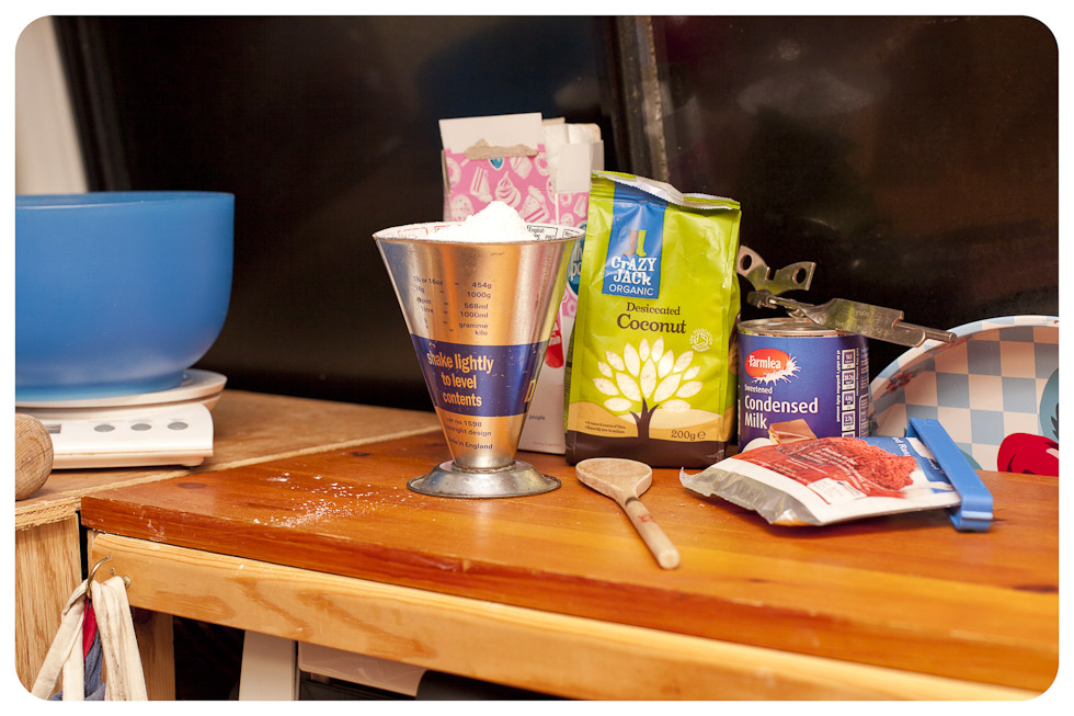 The ingredients of Coconut Ice