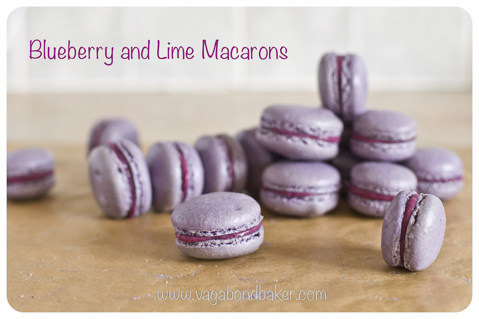 blueberry and lime Macarons