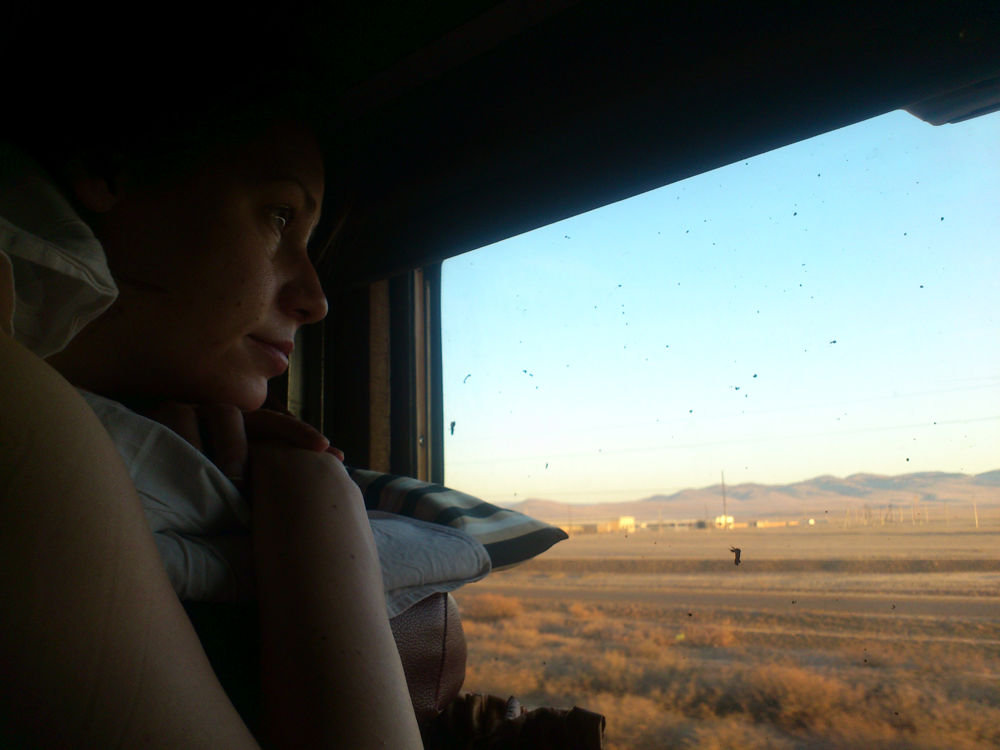 Watching the world go by from the bunk.