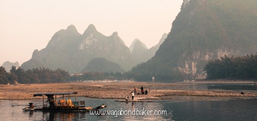 The sun setting and the tourists appear for photos