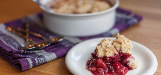 Plum and Almond Cobbler