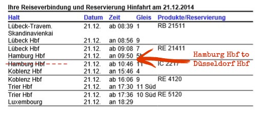 Day 1 Train Reservations