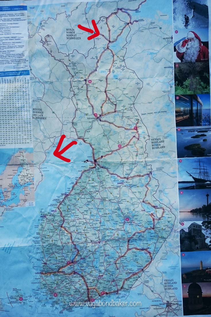 Finland Summer Road trip Map